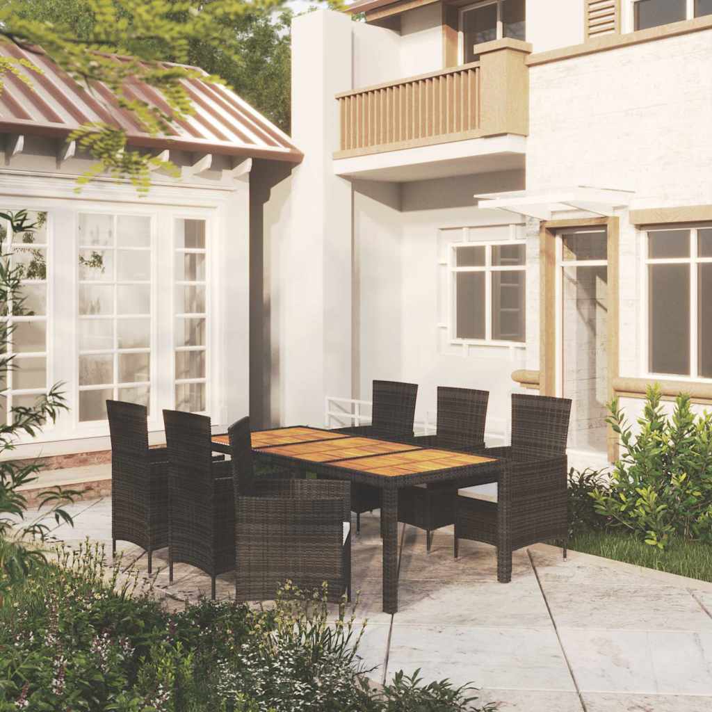vidaXL 3-delige Tuinset poly rattan bruin