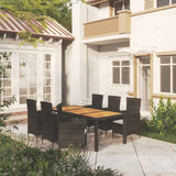 vidaXL 3-delige Tuinset poly rattan bruin