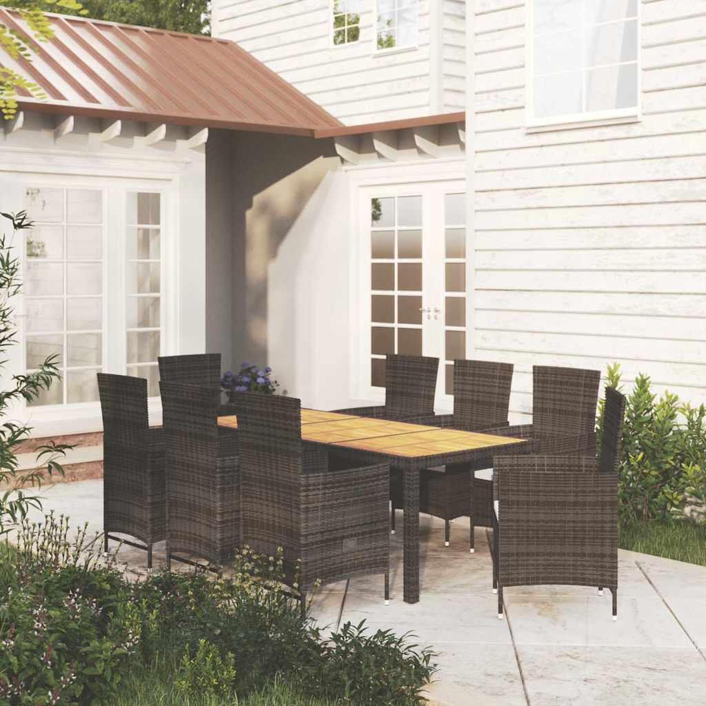 vidaXL 3-delige Tuinset poly rattan bruin