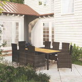 vidaXL 3-delige Tuinset poly rattan bruin
