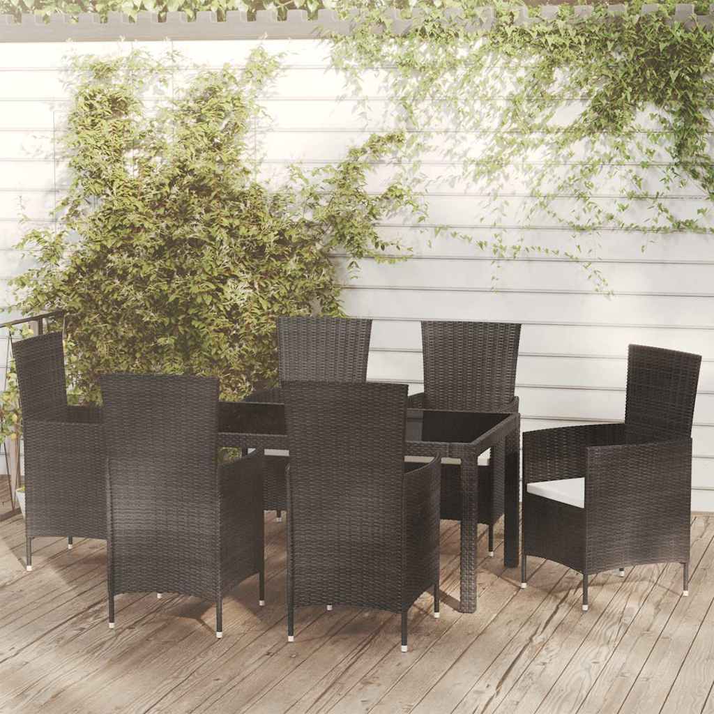 vidaXL 3-delige Tuinset poly rattan bruin