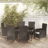 vidaXL 3-delige Tuinset poly rattan bruin