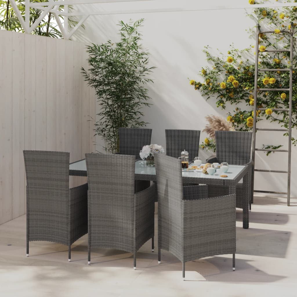 vidaXL 3-delige Tuinset poly rattan bruin