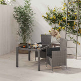vidaXL 3-delige Tuinset poly rattan bruin