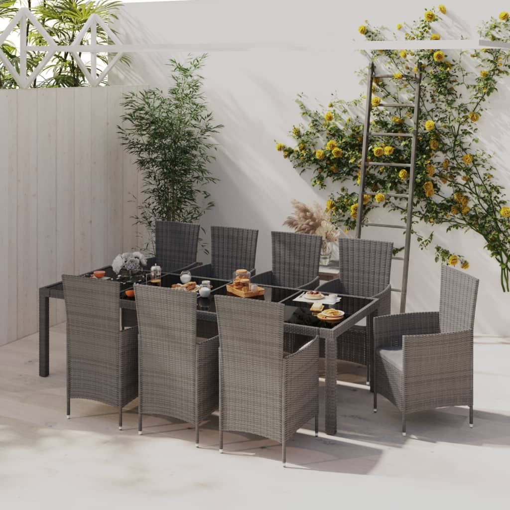 vidaXL 3-delige Tuinset poly rattan bruin