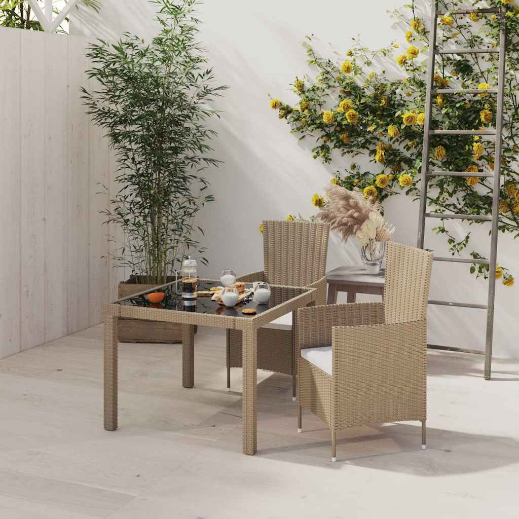 vidaXL 3-delige Tuinset poly rattan bruin