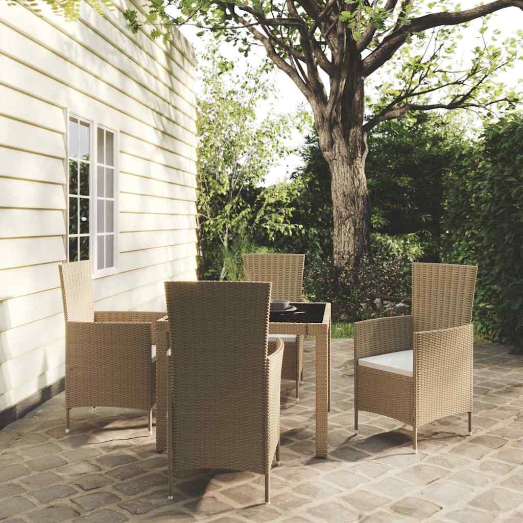 vidaXL 3-delige Tuinset poly rattan bruin