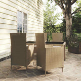vidaXL 3-delige Tuinset poly rattan bruin