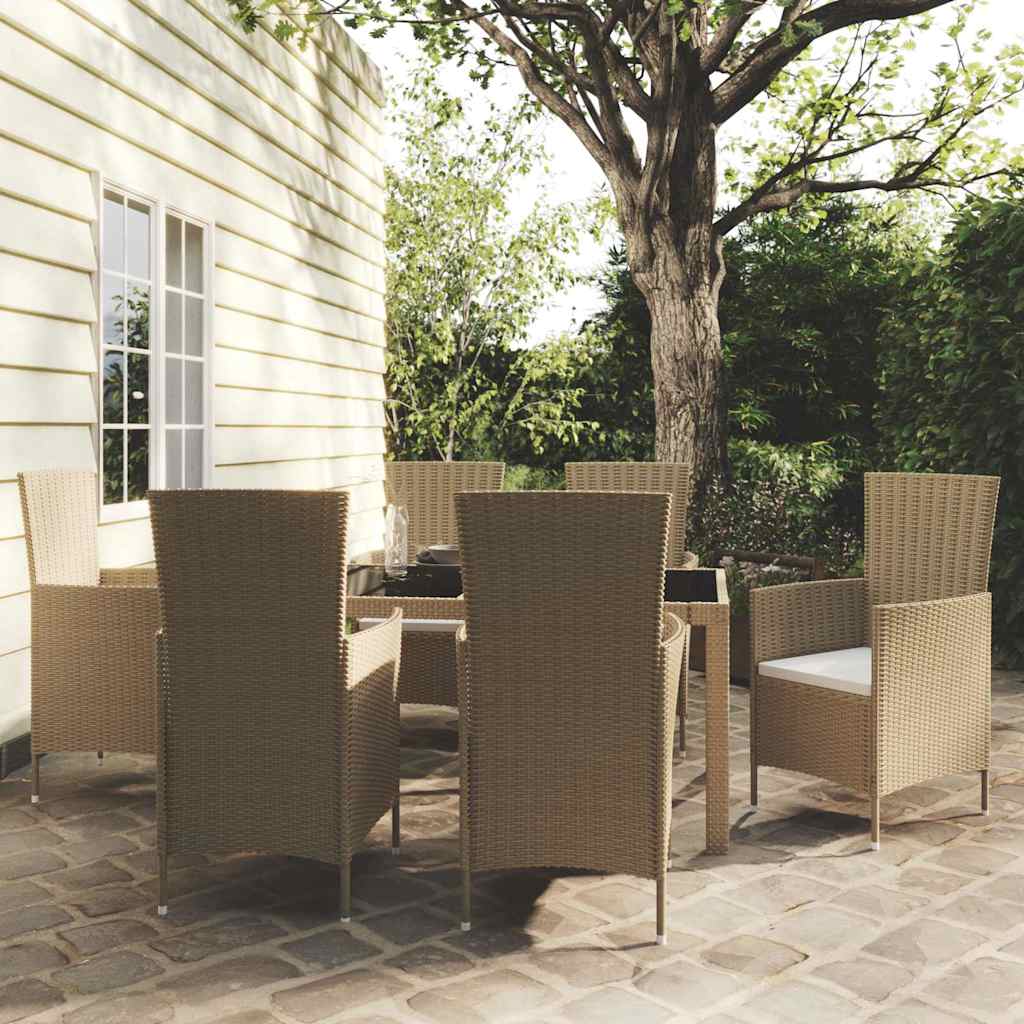 vidaXL 3-delige Tuinset poly rattan bruin