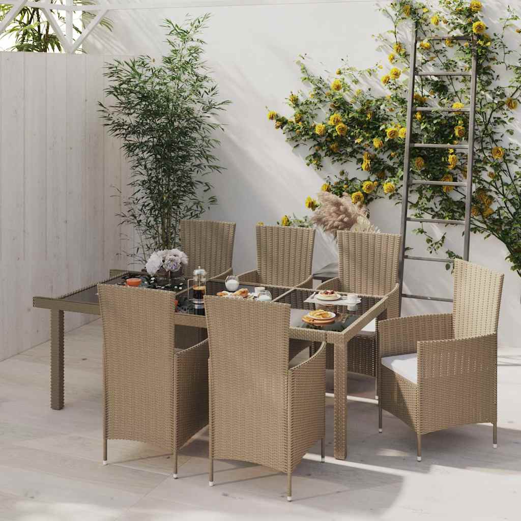 vidaXL 3-delige Tuinset poly rattan bruin