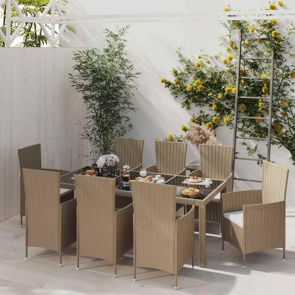 vidaXL 3-delige Tuinset poly rattan bruin