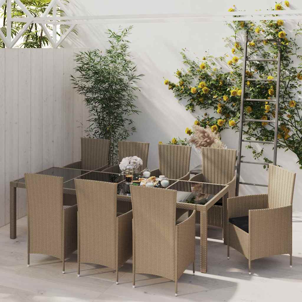 vidaXL 3-delige Tuinset poly rattan bruin