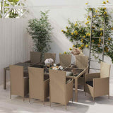 vidaXL 3-delige Tuinset poly rattan bruin