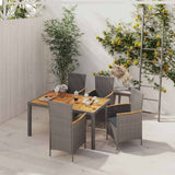 vidaXL 3-Piece Garden Lounge Set with Cushions Poly Rattan Grey