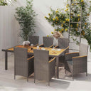 vidaXL 3-Piece Garden Lounge Set with Cushions Poly Rattan Grey