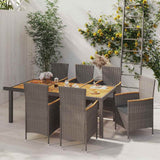 vidaXL 3-Piece Garden Lounge Set with Cushions Poly Rattan Grey
