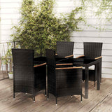 vidaXL 3-Piece Garden Lounge Set with Cushions Poly Rattan Grey