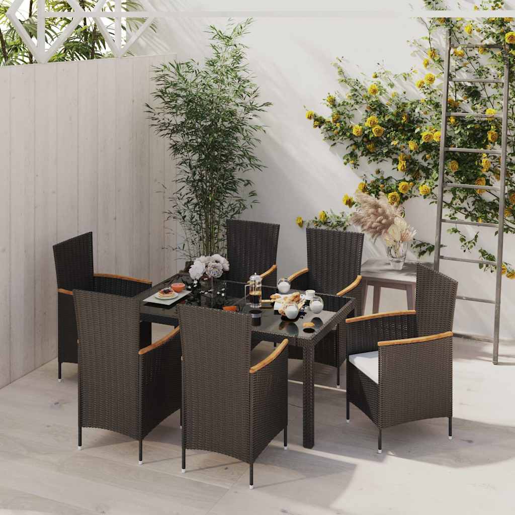 vidaXL 3-Piece Garden Lounge Set with Cushions Poly Rattan Grey