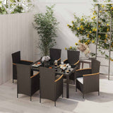 vidaXL 3-Piece Garden Lounge Set with Cushions Poly Rattan Grey