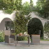 vidaXL 3-Piece Garden Lounge Set with Cushions Poly Rattan Grey