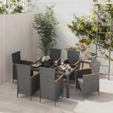 vidaXL 3-Piece Garden Lounge Set with Cushions Poly Rattan Grey