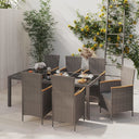 vidaXL 3-Piece Garden Lounge Set with Cushions Poly Rattan Grey