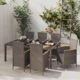 vidaXL 3-Piece Garden Lounge Set with Cushions Poly Rattan Grey