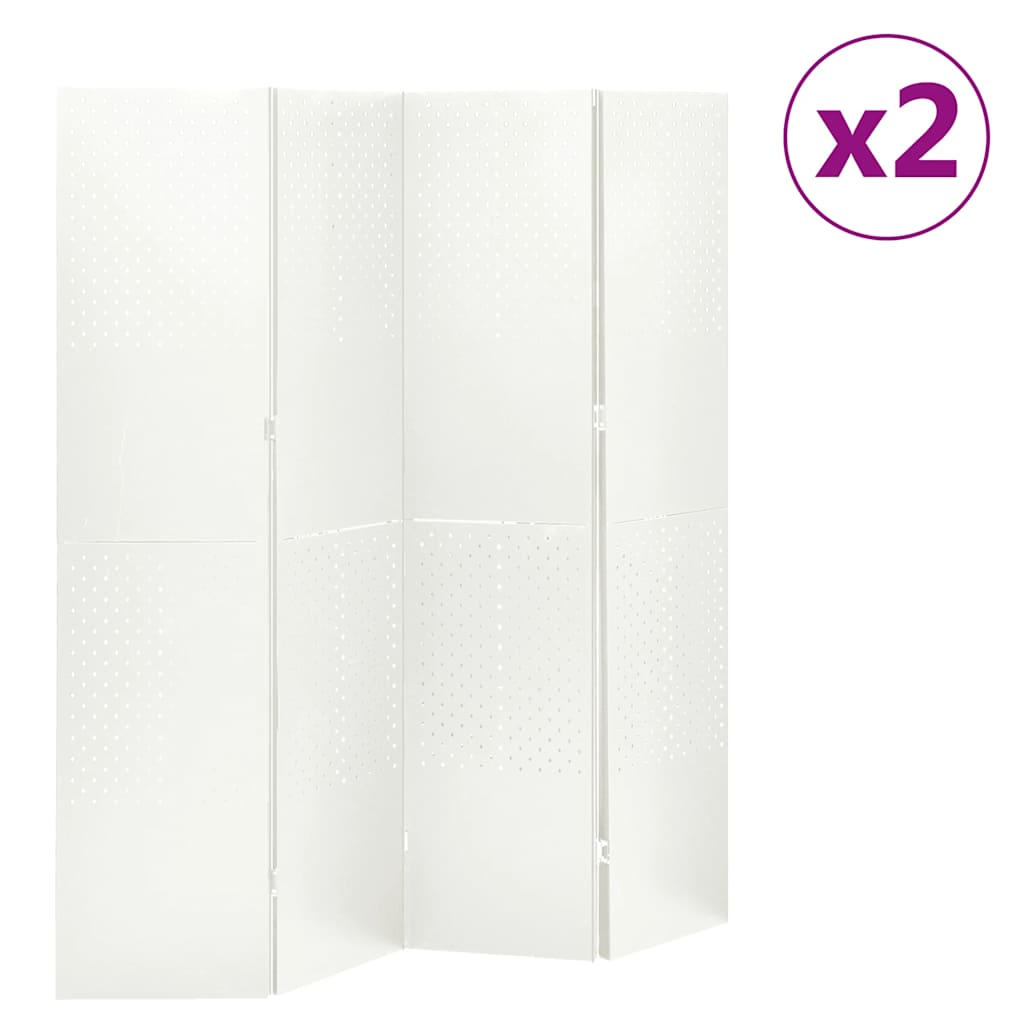vidaXL Kamerschermen 2 st met 4 panelen 160x180 cm staal zwart