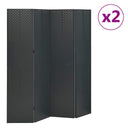 vidaXL Kamerschermen 2 st met 4 panelen 160x180 cm staal zwart