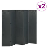 vidaXL Kamerschermen 2 st met 4 panelen 160x180 cm staal zwart