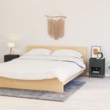 vidaXL Nachtkastjes 2 st 40x30x54,5 cm staal en glas zwart