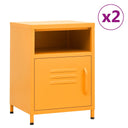 vidaXL Nightstands 2 pcs 35x35x51 cm steel mustard yellow