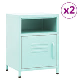 vidaXL Nachtkastjes 2 st 35x35x51 cm staal mosterdgeel