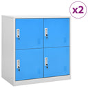 vidaXL Lockerkasten 2 pcs 90x45x92,5 cm barres d'éclairage en acier