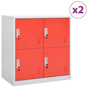 vidaXL Lockerkasten 2 pcs 90x45x92,5 cm barres d'éclairage en acier