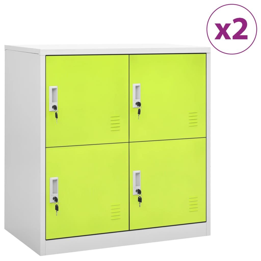 vidaXL Lockerkasten 2 st 90x45x92,5 cm staal lichtgrijs