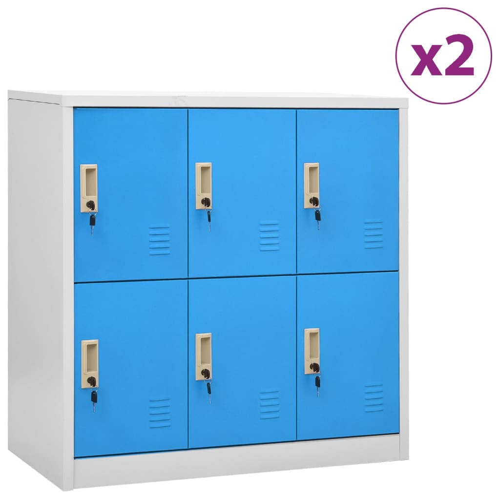 vidaXL Lockerkasten 2 st 90x45x92,5 cm staal lichtgrijs