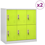 vidaXL Lockerkasten 2 st 90x45x92,5 cm staal lichtgrijs