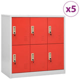vidaXL Lockerkasten 2 st 90x45x92,5 cm staal lichtgrijs