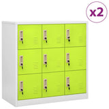 vidaXL Lockerkasten 2 st 90x45x92,5 cm staal lichtgrijs