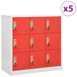 vidaXL Lockerkasten 2 st 90x45x92,5 cm staal lichtgrijs