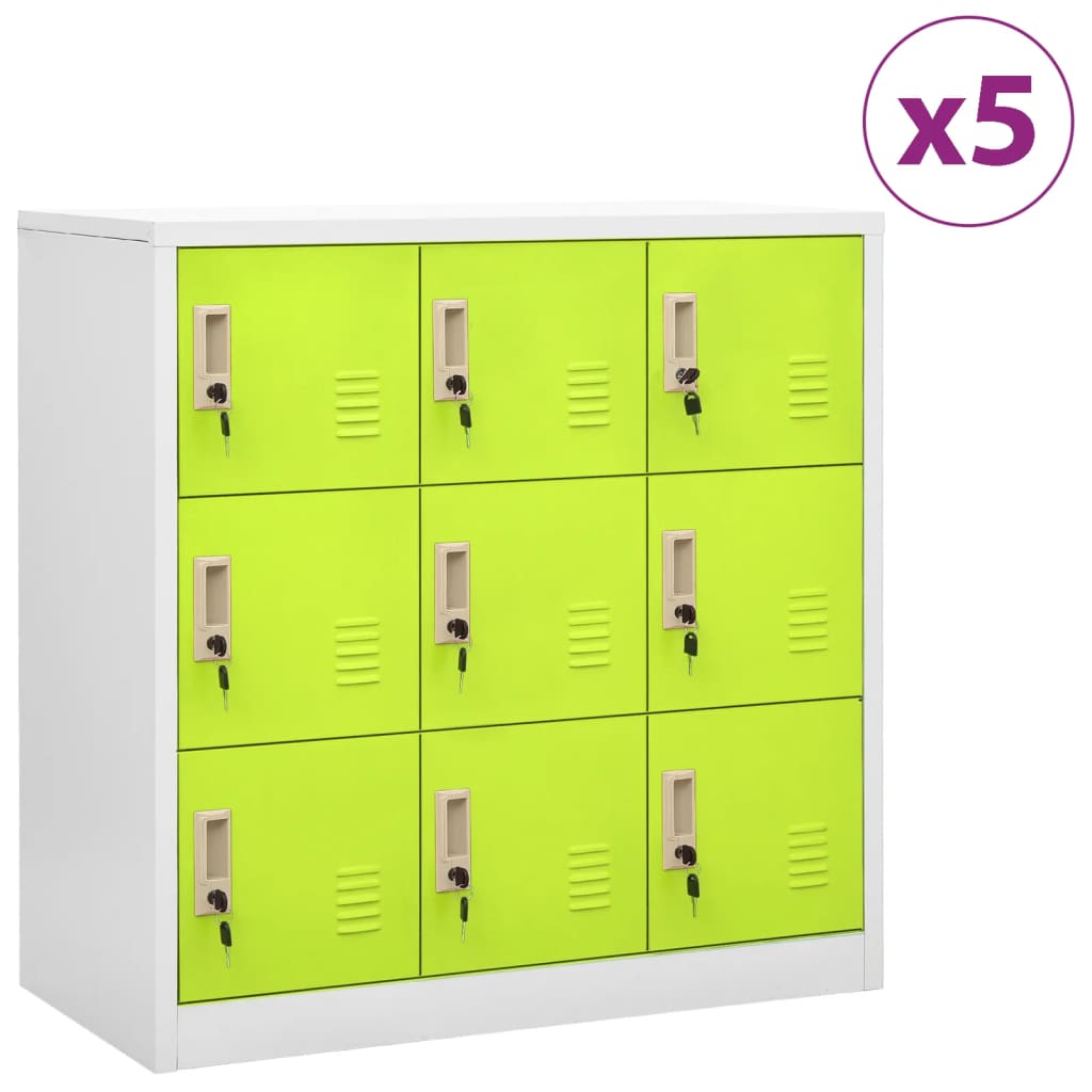 vidaXL Lockerkasten 2 st 90x45x92,5 cm staal lichtgrijs
