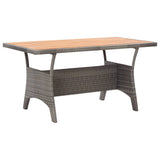 vidaXL 3-delige Tuinset met kussens poly rattan grijs