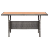 vidaXL 3-delige Tuinset met kussens poly rattan grijs