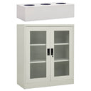 vidaXL Office Cabinet with Planter 90x40x128 cm Steel Light Grey