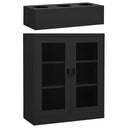 vidaXL Office Cabinet with Planter 90x40x128 cm Steel Light Grey