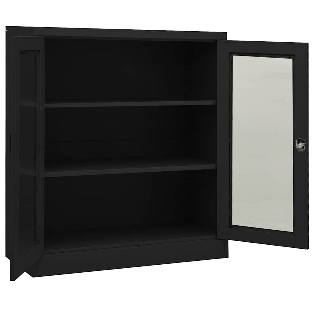 vidaXL Office Cabinet with Planter 90x40x128 cm Steel Light Grey