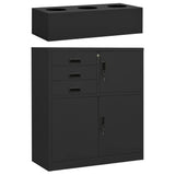 vidaXL Office Cabinet with Planter 90x40x125 cm Steel Anthracite