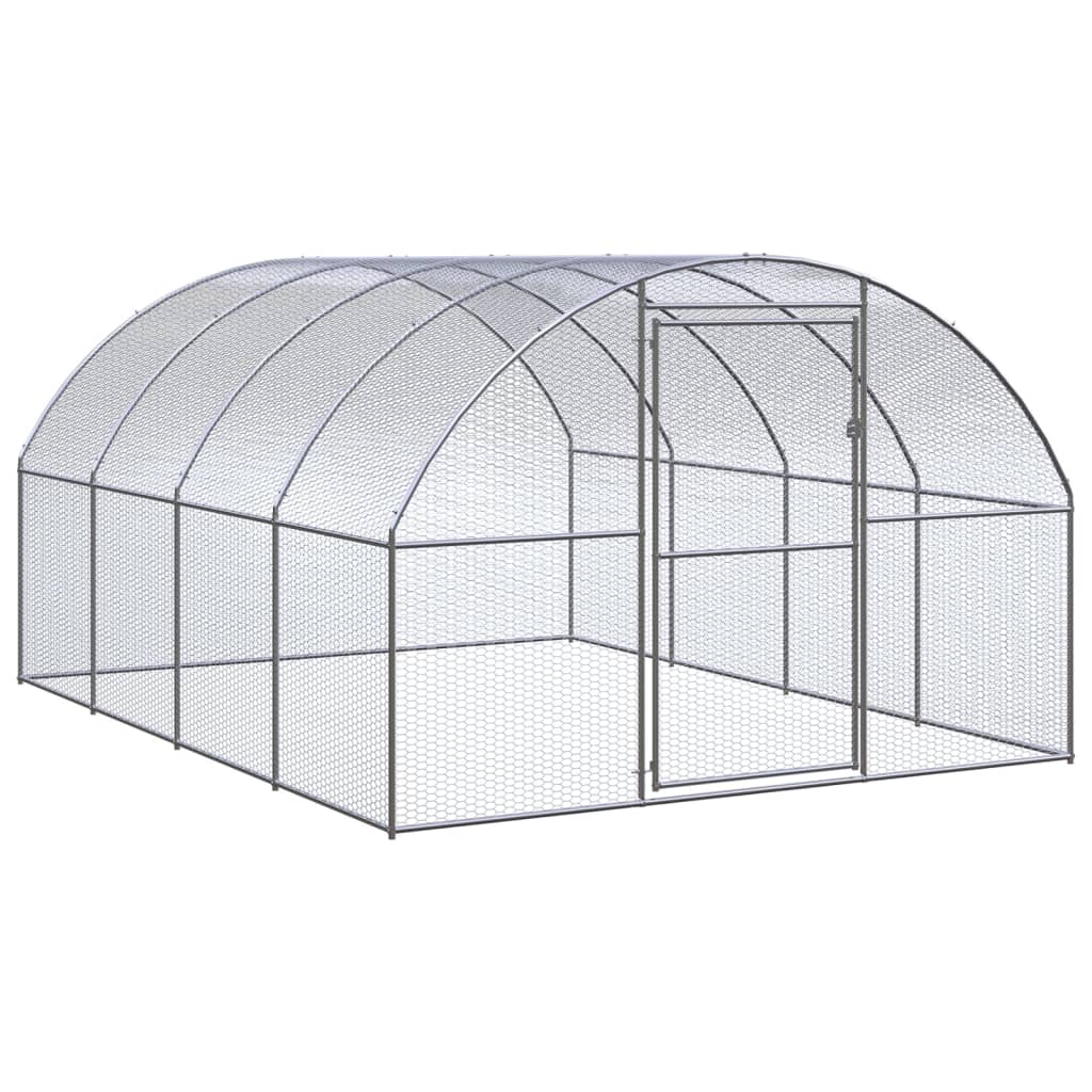 vidaXL Chicken Coop 3x2x2 m Galvanized Steel