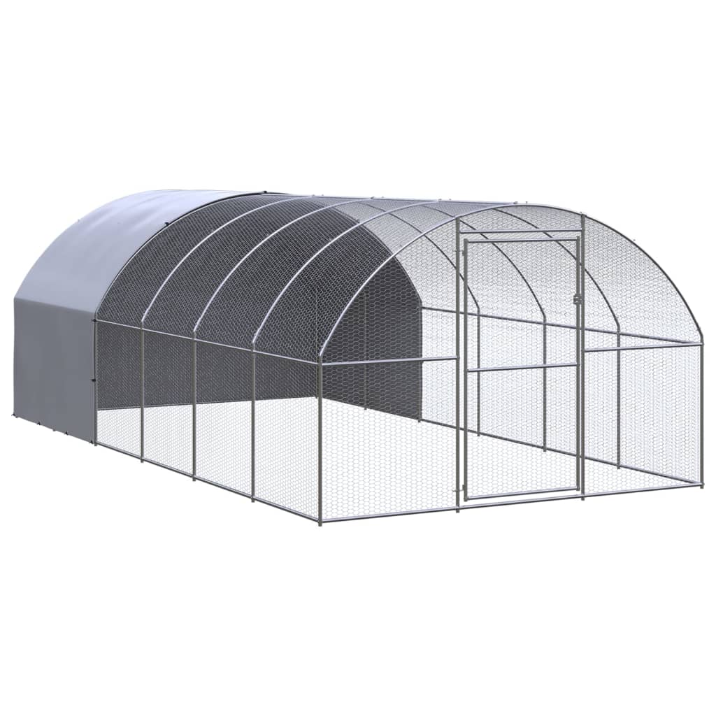 vidaXL Chicken Coop 3x2x2 m Galvanized Steel